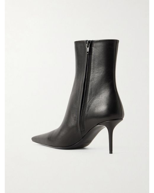 Saint Laurent Black Ashley Leather Ankle Boots