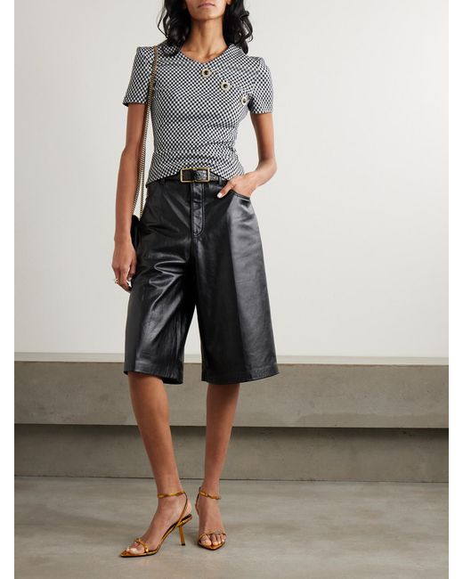 Balmain Gray Oberteil Aus Einer Baumwollmischung Mit Karomuster Und Zierknöpfen