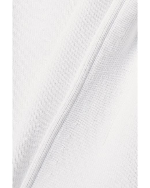 Khaite White Alta Ribbed-Knit Maxi Dress
