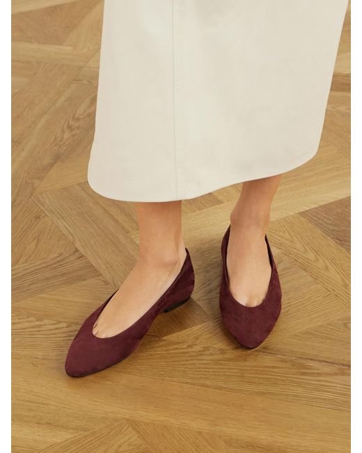 Aeyde Red Ellie Suede Ballet Flats