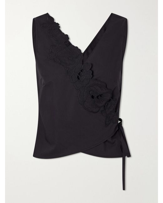 Sir Blue Klara Broderie Anglaise Cotton Wrap Top