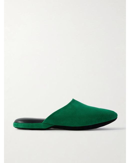 Charvet Green Suede Slippers