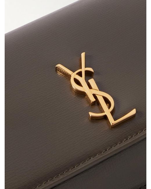 Saint Laurent White Cassandre Strap Smartphone-Hülle Aus Leder