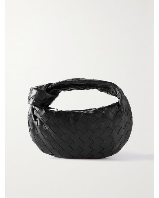Bottega Veneta Black Jodie Mini Intrecciato Leather Tote