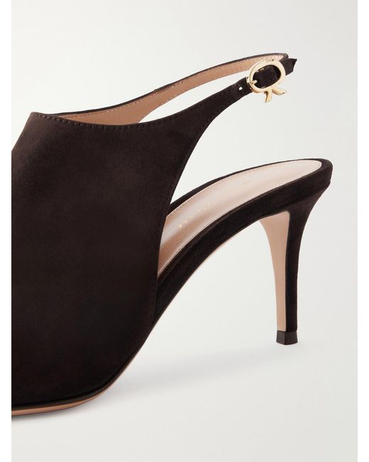 Gianvito Rossi Brown Bazel 70 Suede Pumps