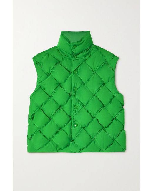 Bottega Tech Quilted Padded Shell Vest in Green Lyst Canada