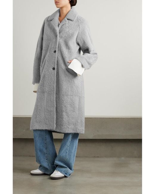 UTZON Gray Cassidy Reversible Shearling Coat
