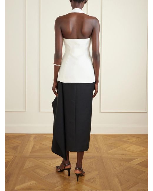 Heirlome Natural Lupita Halterneck Sleeveless Wool And Silk-Blend Top