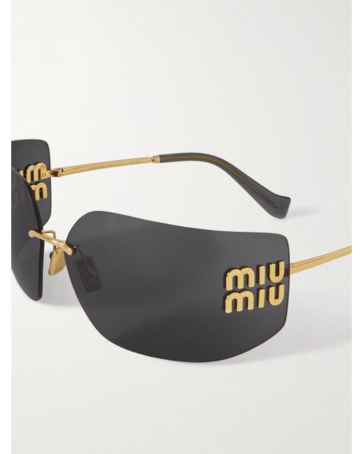 Miu Miu Gray D-Frame-Tone Sunglasses