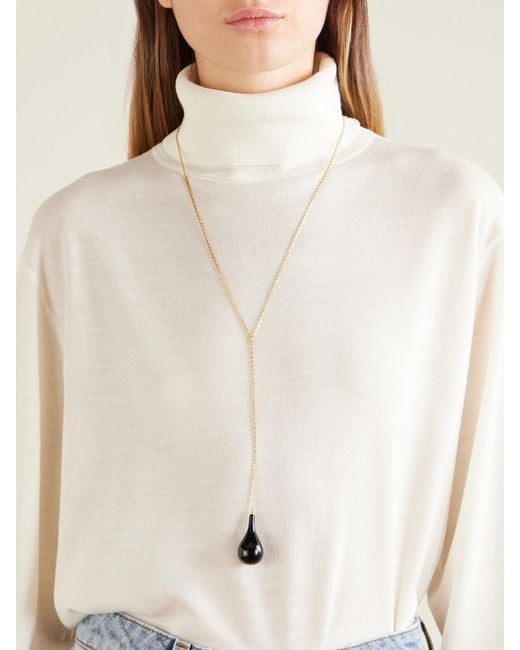 Totême  White Plated, Onyx And Swarovski Crystal Necklace
