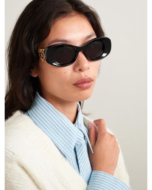 Loewe Black Anagram Oversized Cat-Eye Acetate Sunglasses