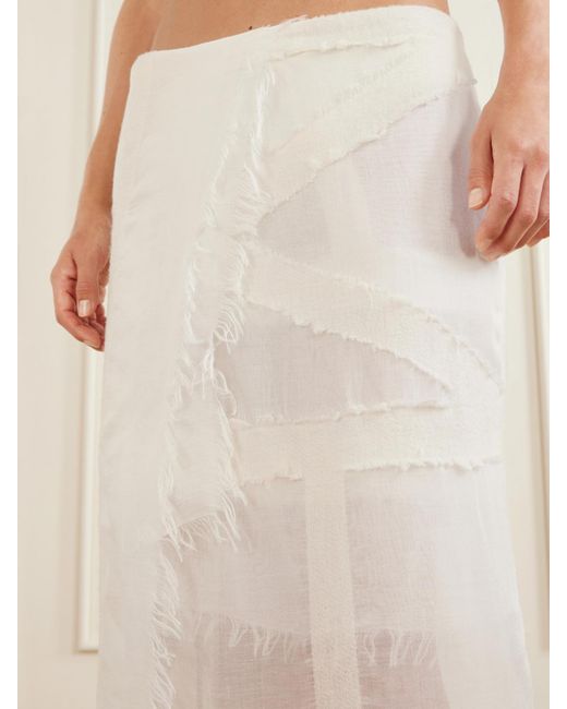 Totême  White Monogram Fil Coupè Scarf