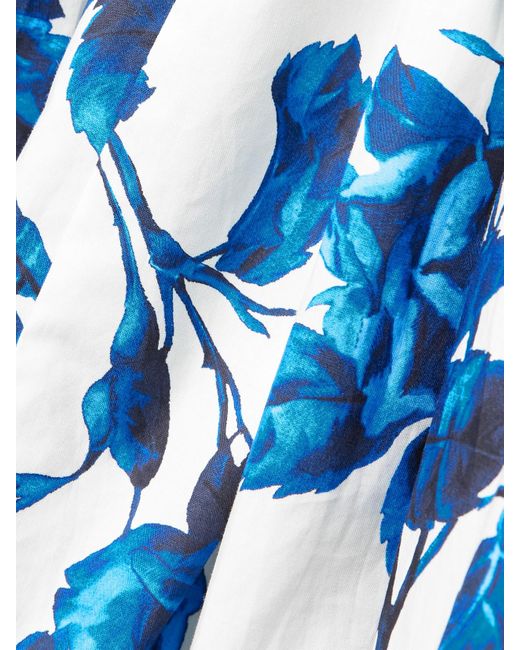Cara Cara Blue Santiago Midikleid Aus Baumwollpopeline Mit Blumenprint