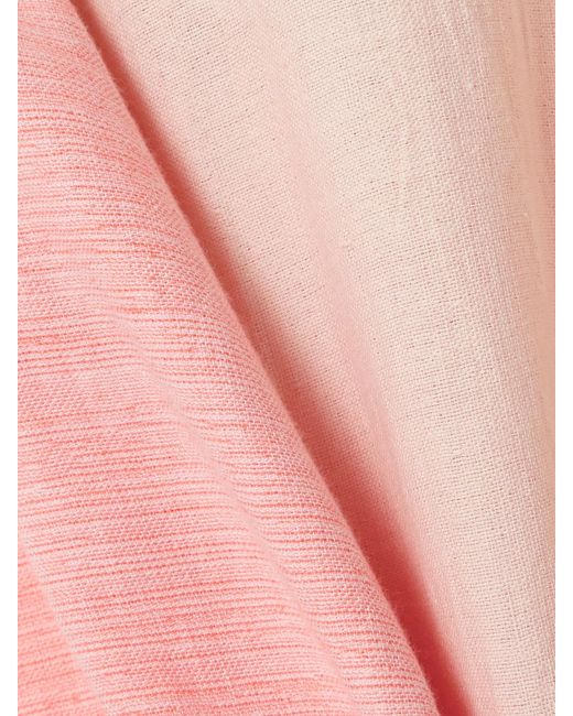 Lemlem Pink Makeda Belted Color-Block Cotton-Blend Maxi Shirt Dress