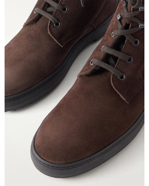 Tod's Brown Win Gomm 84L Suede Ankle Boots