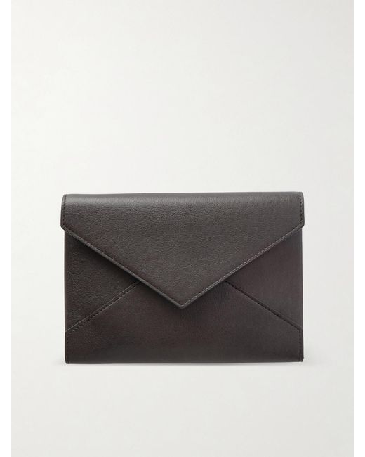 Saint Laurent Gray Textured-Leather Wallet