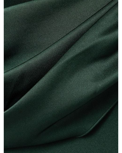 Alex Perry Green Strapless Draped Satin-Crepe Midi Dress