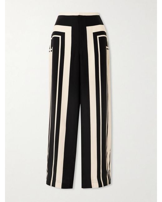 Sir Black Pietra Hose Mit Weitem Bein Aus Bedrucktem Seiden-Crêpe