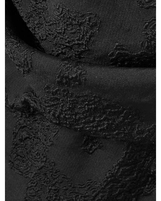 Emilia Wickstead Black Kiril Draped Jacquard Gown