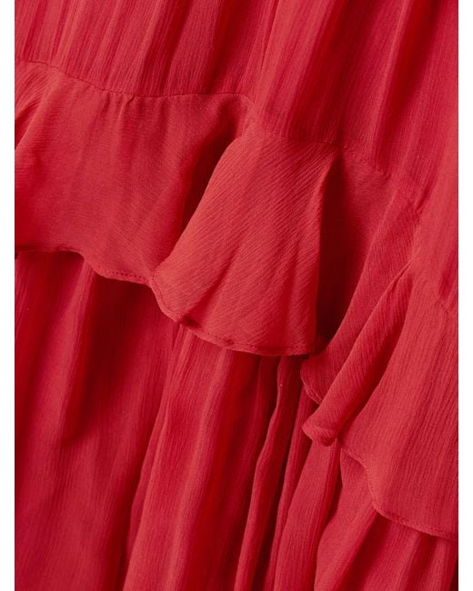 La Ligne Cutout Gathered Silk-Crepon Midi Dress