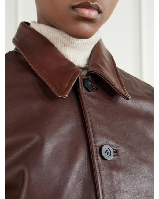 Studio Nicholson Brown Landau Leather Jacket