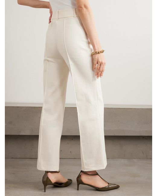 D'Estree Natural Yoshitomo Pleated Denim Straight-Leg Pants