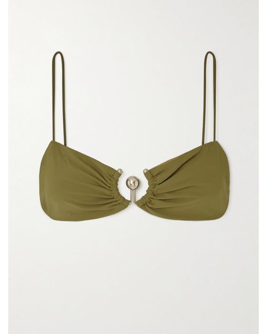 Christopher Esber Green Orbit Bikini-Oberteil Mit Raffungen Und Verzierung