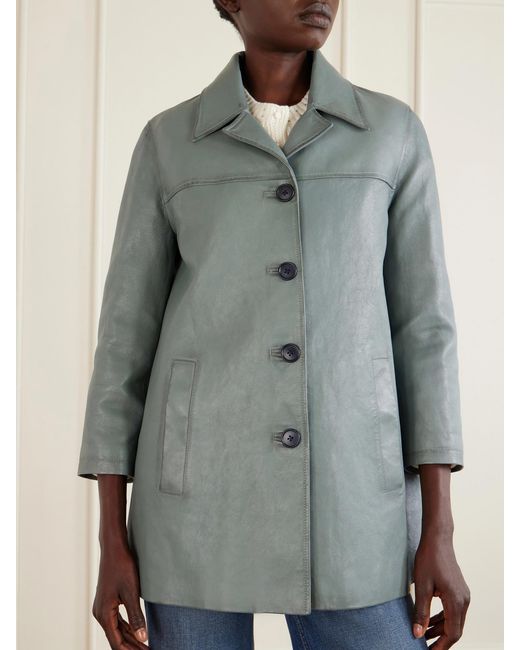 Chloé Blue Paneled Leather Jacket