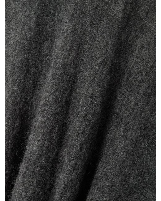 Alaïa Gray Pleated Mohair-Blend Midi Skirt