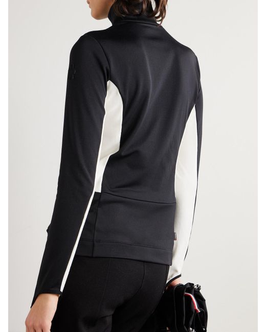 Moncler Black Color-Block Stretch-Jersey Base Layer