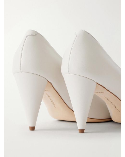 Victoria Beckham White Maverick 80 Leather Pumps