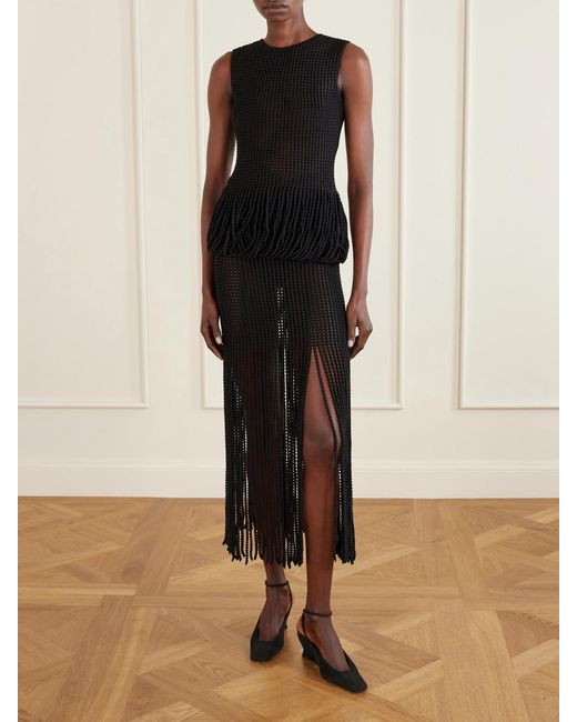 Alaïa Black Open-Knit Top