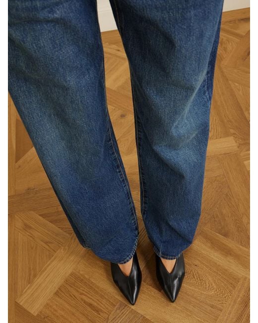 Aeyde Black Moa Leather Point-Toe Flats