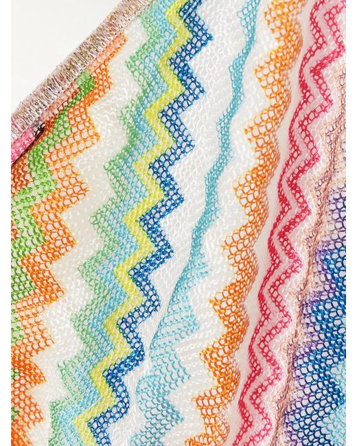 Missoni Multicolor Mare Striped Metallic Crochet-Knit Triangle Bikini