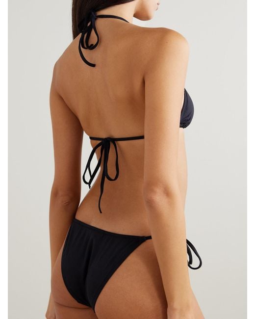 Melissa Odabash Blue Miami Embellished Triangle Bikini Top