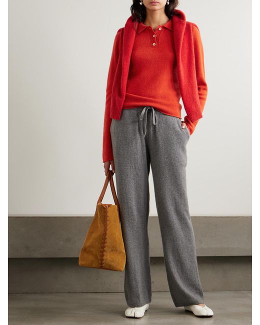The Elder Statesman Red Kaschmirpullover Mit Polokragen