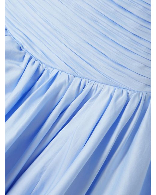 Robe Du Soir Bustier En Popeline De Coton À Fronces Violette Aje. en coloris Blue