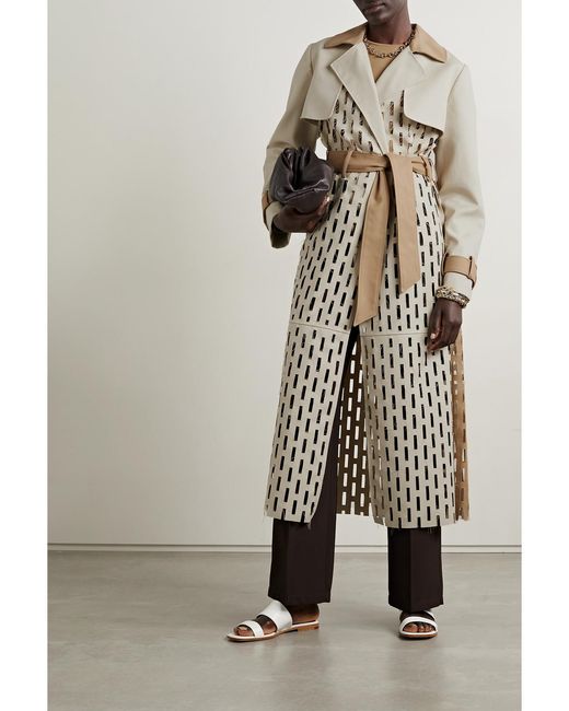Partow Natural Mason Cutout Cotton-Twill Trench Coat