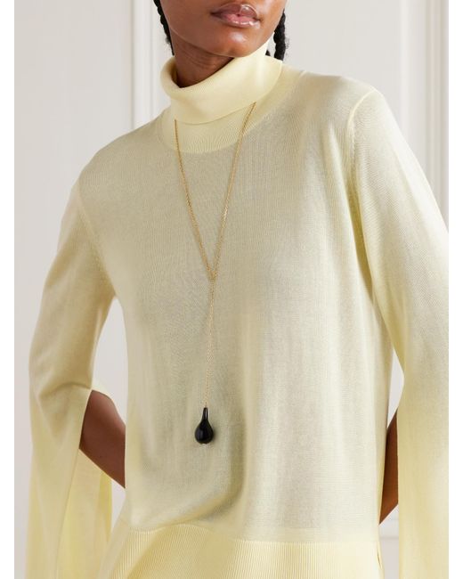 Totême  White Plated, Onyx And Swarovski Crystal Necklace