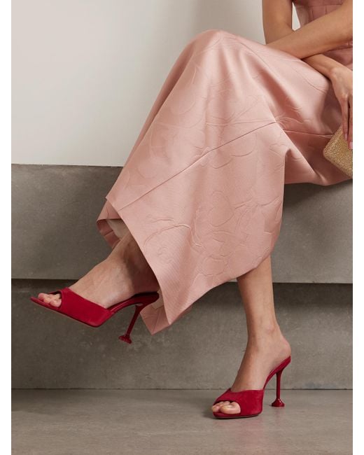 Aquazzura Pink Bisous 85 Mules Aus Veloursleder