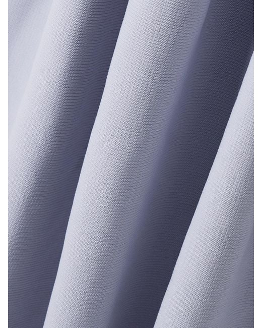 Self-Portrait Blue Crystal-Embellished Ribbed Stretch-Knit Midi Dress