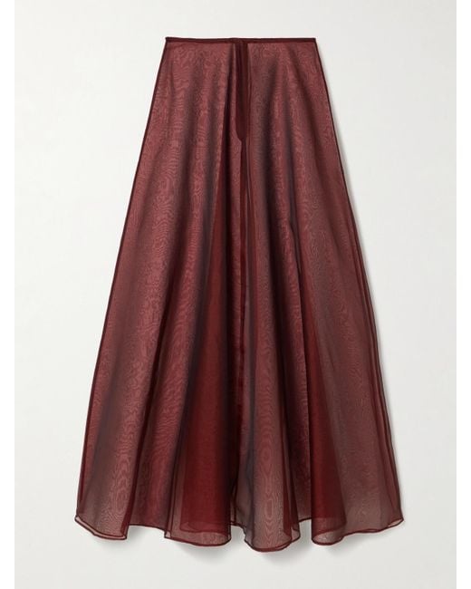 Esse Studios Purple Aire Silk-Organza Maxi Skirt