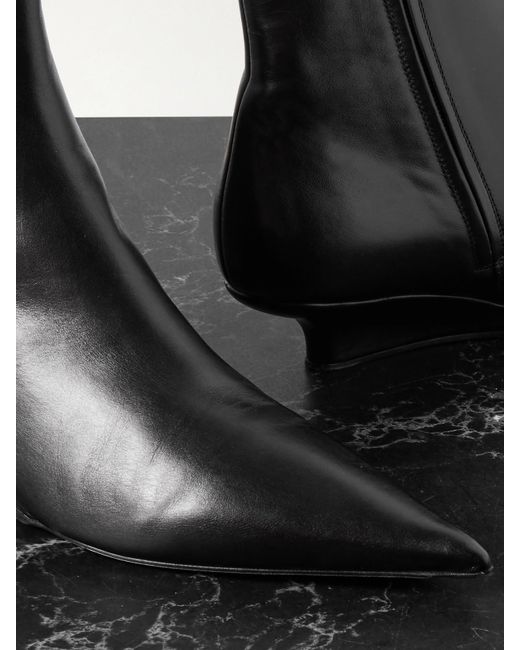 Totême  Black The Sharp Ankle Boots Aus Leder