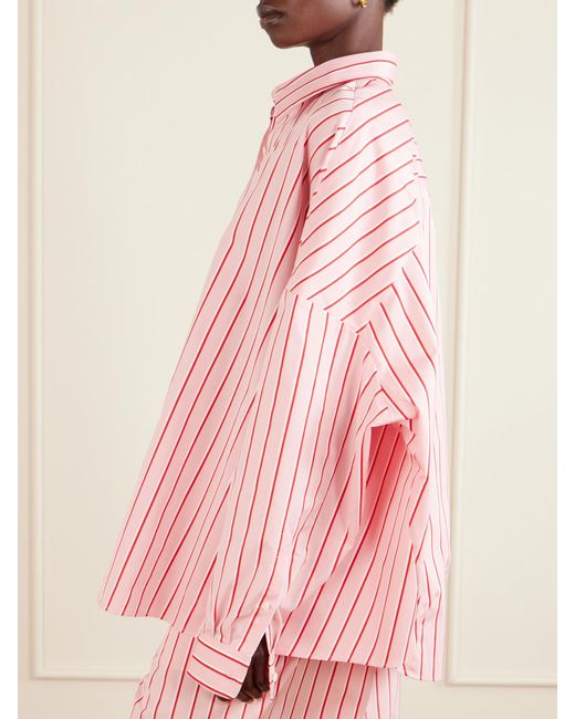 Dries Van Noten Pink Casia Striped Cotton-Poplin Shirt