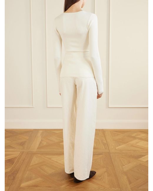 Totême  White Wool-Blend Top