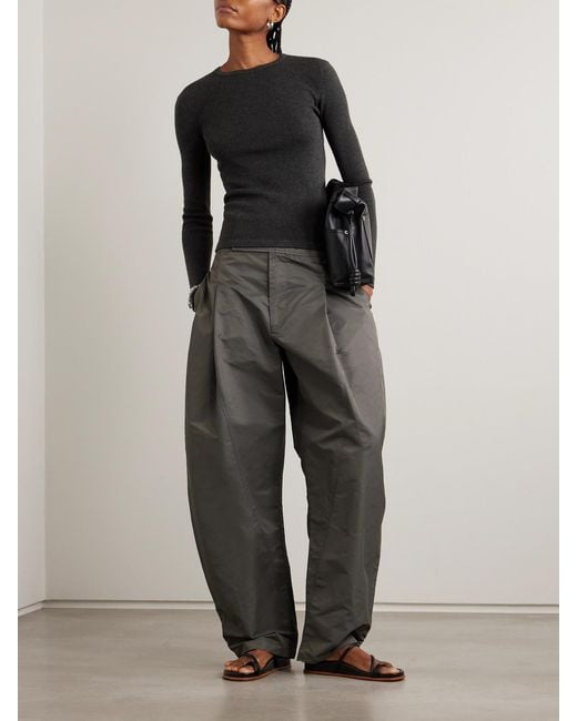 Lisa Yang Black Vivian Ribbed Cotton And Cashmere-Blend T-Shirt