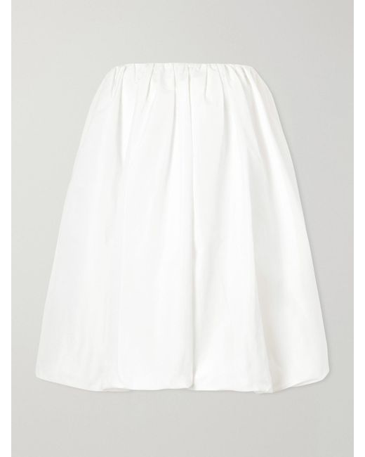 Patou White Bloomer Faille Mini Dress
