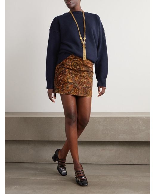 Chloé Brown Jacquard Mini Skirt