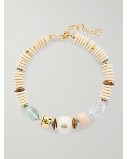 Lizzie Fortunato Metallic Coquina-Plated-Stone Necklace