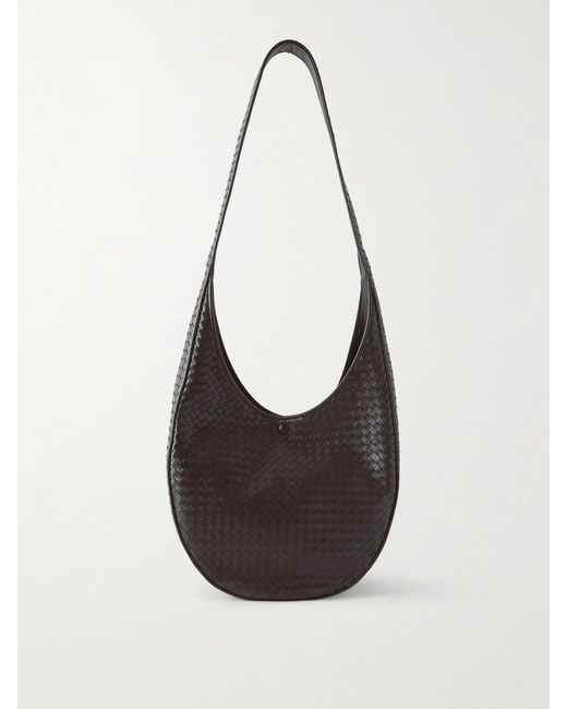 Bottega Veneta Black Ovetto Intrecciato Leather Shoulder Bag